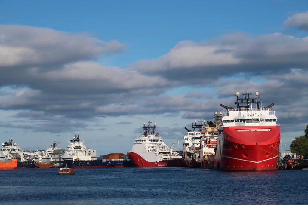 port, transport, ships, freight transport, nature, container, logistics, cargo ship, norway, ship, red, clouds, boat, freight, boating